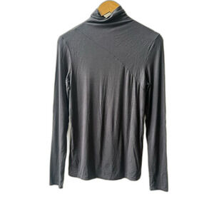 AG Adriano Goldschmied Women Chels Turtleneck Shirt Top M Long Sleeve Dark grey